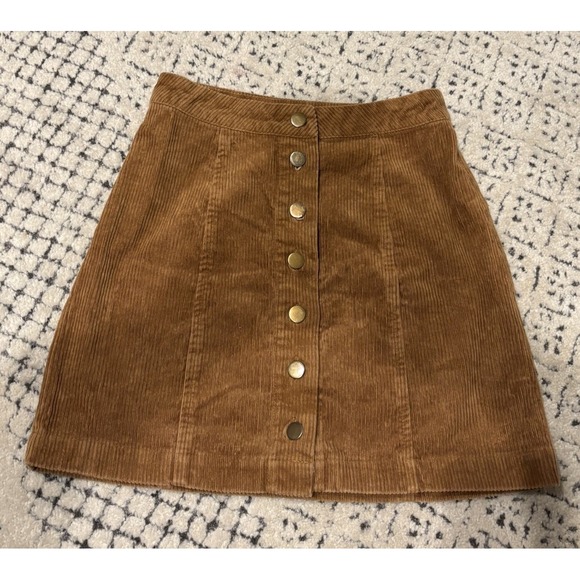 Charlotte Russe Dresses & Skirts - Charlotte Russe Corduroy Mini Skirt Medium Brown Rust Boho size S